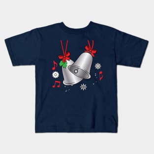 Ringing Christmas Bells in the Snow Kids T-Shirt